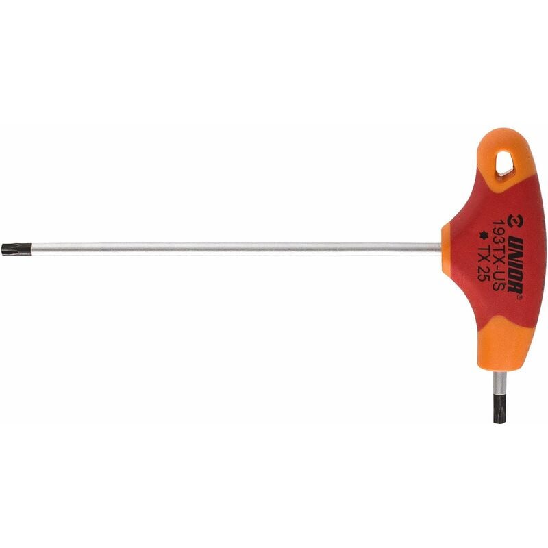 Unior - tx profile screwdriver with t-handle: red T25 - ZFUN625123
