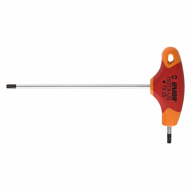 Unior - tx profile screwdriver with t-handle: red T27 - ZFUN628632