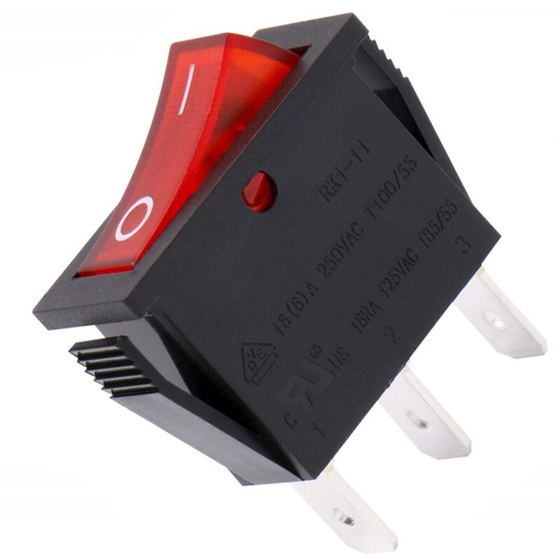 Red Luminous Unipolar Switch 16a 250V Standard