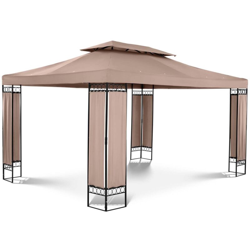 Pergola De Jardin Terrasse En Kit Tonnelle Barnum Tente 3x4m Beige - Beige - Uniprodo