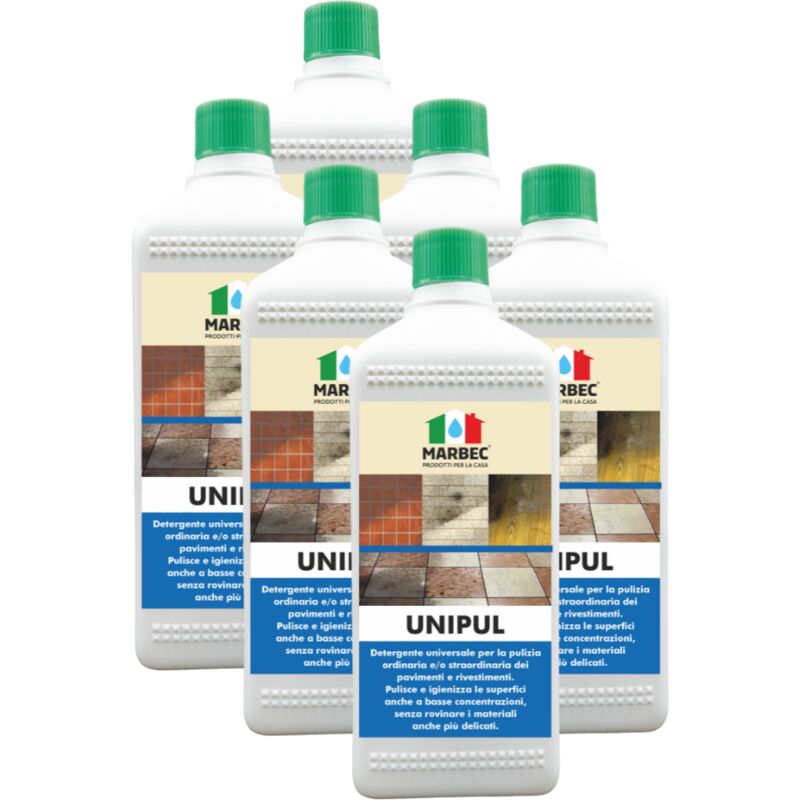 Image of Unipul 1LTX6PZ Detergente universale igienizzante concentrato per tutti i tipi di pavimenti e rivestimenti - Marbec