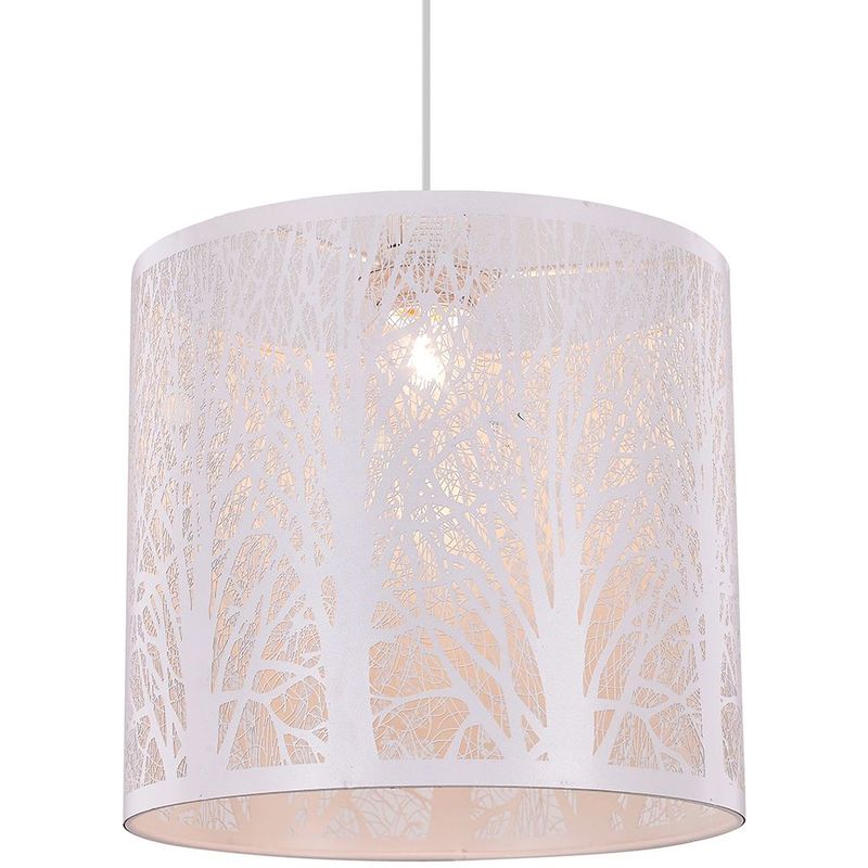 Unique and Beautiful Matt White Metal Forest Design Ceiling Pendant Shade by Happy Homewares
