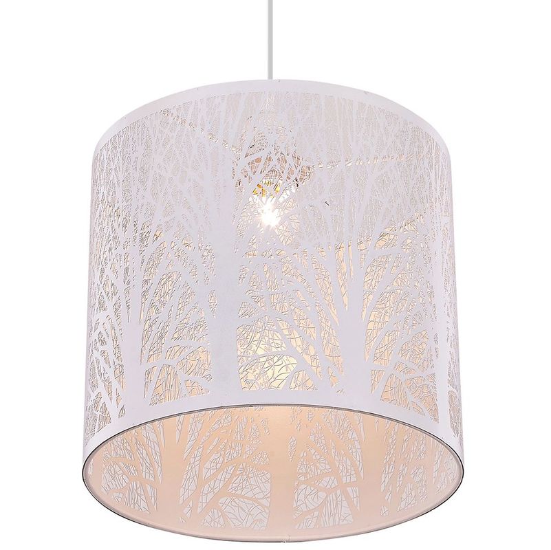 Unique And Beautiful Matt White Metal Forest Design Ceiling Pendant Shade By Happy Homewares