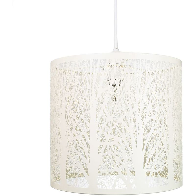 Unique and Beautiful Soft Cream Metal Forest Design Ceiling Pendant Shade by Happy Homewares