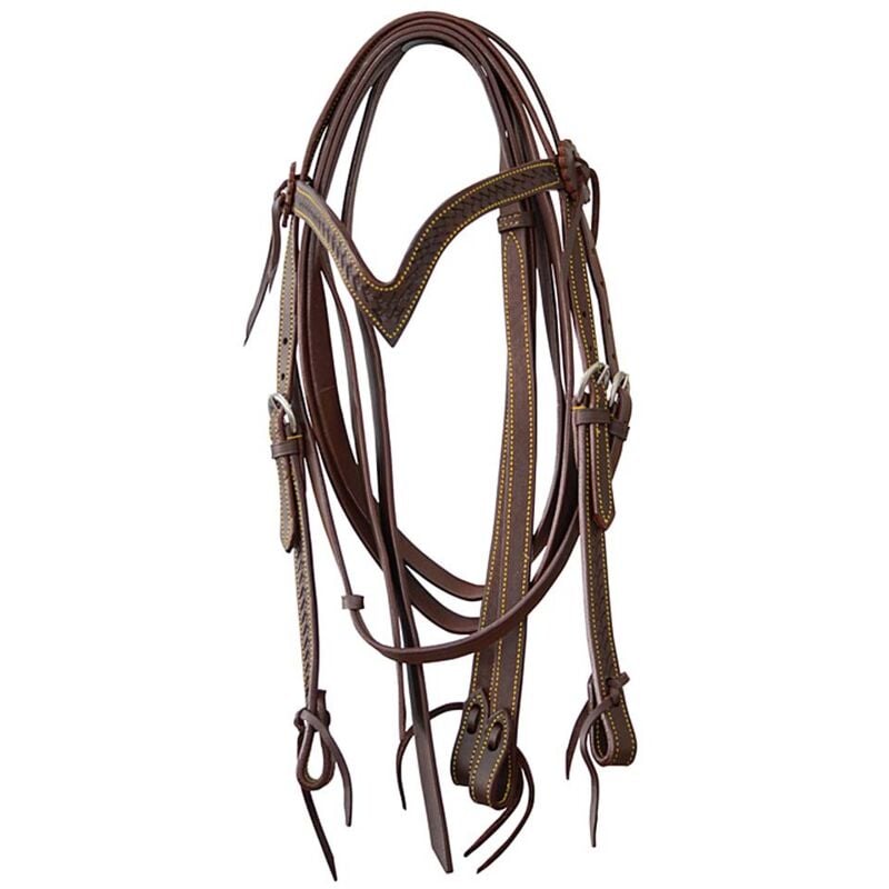 Lakota - Marron foncé - Bridon western en forme de v avec rênes