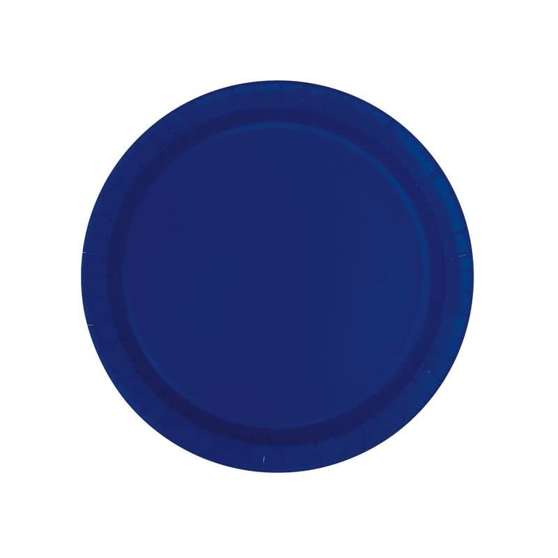 Unique- Piatti di Carta Ecologici-23 cm-Colore Blu...