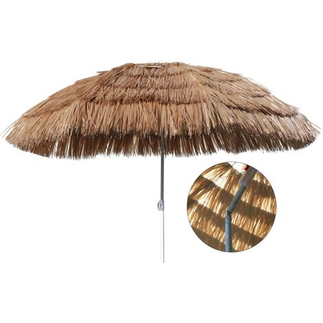 UNIQUEHI Parasol de plage Hawaï 160 cm Beige1,6 Kg,Magnifique & Montage facile94797