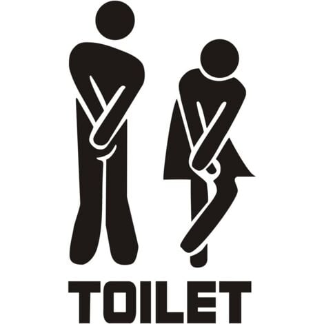 Unisex Creative Sticker Sign Toilet Entrance Sign Sticker Wall Sticker Hotel Bathroom Wall Door Sticker Decor