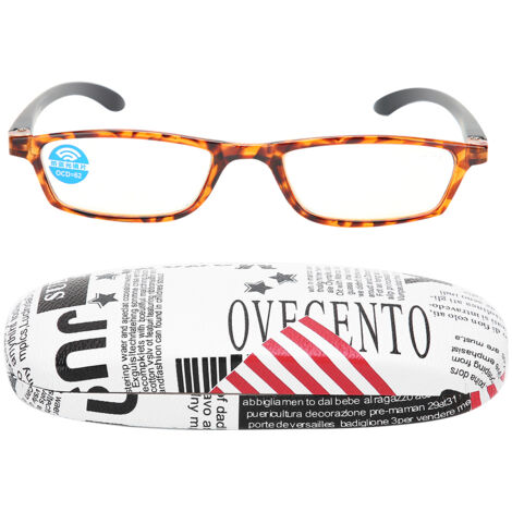 Unisex-Lesebrille mit Blaulichtfilter zur Entlastung der Augen, farbenfrohes Gestell im Douhua-Stil +400