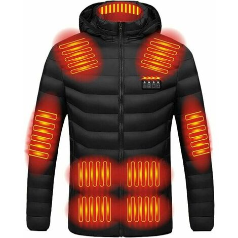 Unisexe Homme Femme Veste Chauffante Polaire Haute Capacité Vêtements Chauffants Électriques Manteau Chauffant Imperméable Hiver Essentials - Noëlllr 4 XX Large