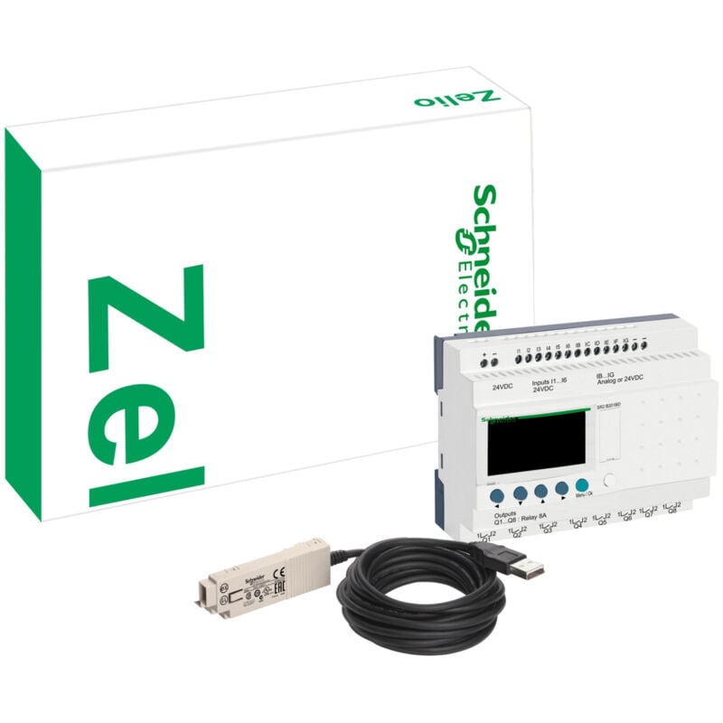 Zelio Logic relais intelligent compact pack découverte 12 E/S 24Vcc SCHNEIDER SR2PACKBD
