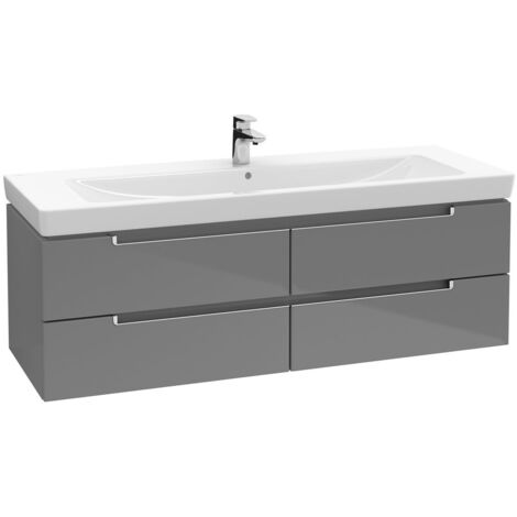 Unità Villeroy & Boch Vanity Metropolitana 2.0 A691, colorazione: Grigio Lucido, Maniglia: argento opaco - A69100FP