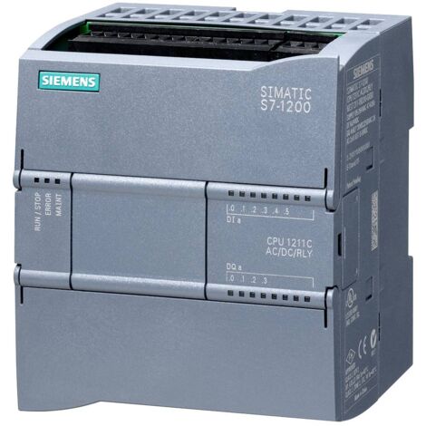Unité centrale Siemens, série S7-1200, 6 (entrées numériques, 2 switchs comme entrées analogiques) entrées , 4 (sorties ( Prix pour 1 )
