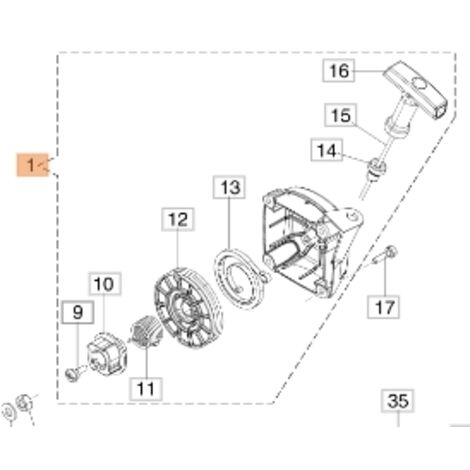 Unité de démarrage pour débroussailleuse modèles BC350S BC350T 61380101 OLEOMAC