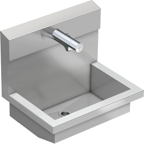 Unité de lavabo KWC AR, PLANOX, finition en acier, 600x530x440 mm, batterie électronique
