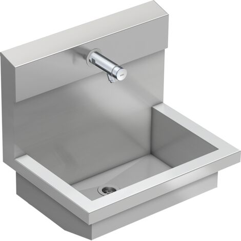 Unité de lavabo KWC AR, PLANOX, finition en acier, 600x530x440 mm, robinet mural hydraulique