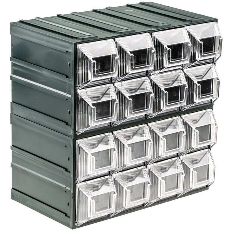 Unité de stockage 16 tiroirs Rs Pro en Plastique, 208mm x 208mm x 132mm ( Prix pour 1 )