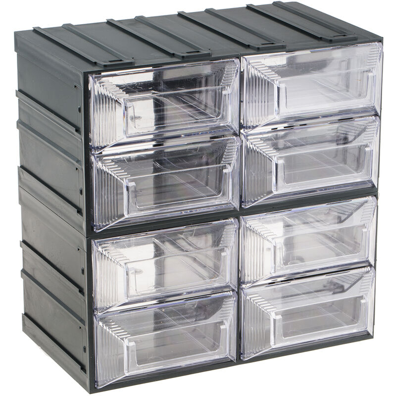 Unité de stockage 8 tiroirs Rs Pro en Plastique, 208mm x 208mm x 132mm ( Prix pour 1 )