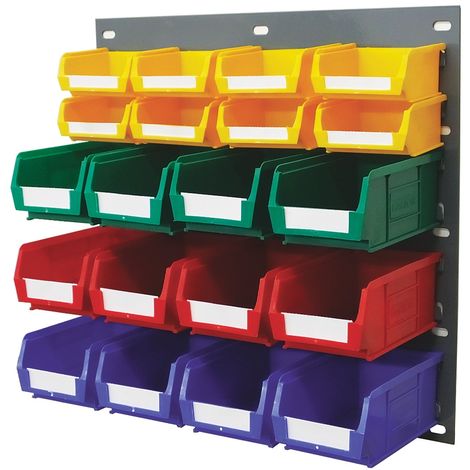 Unité de stockage de panneaux porte-outils RS PRO Bleu, vert, rouge, jaune en PP, 438mm x 457mm ( Prix pour 1 Kit )