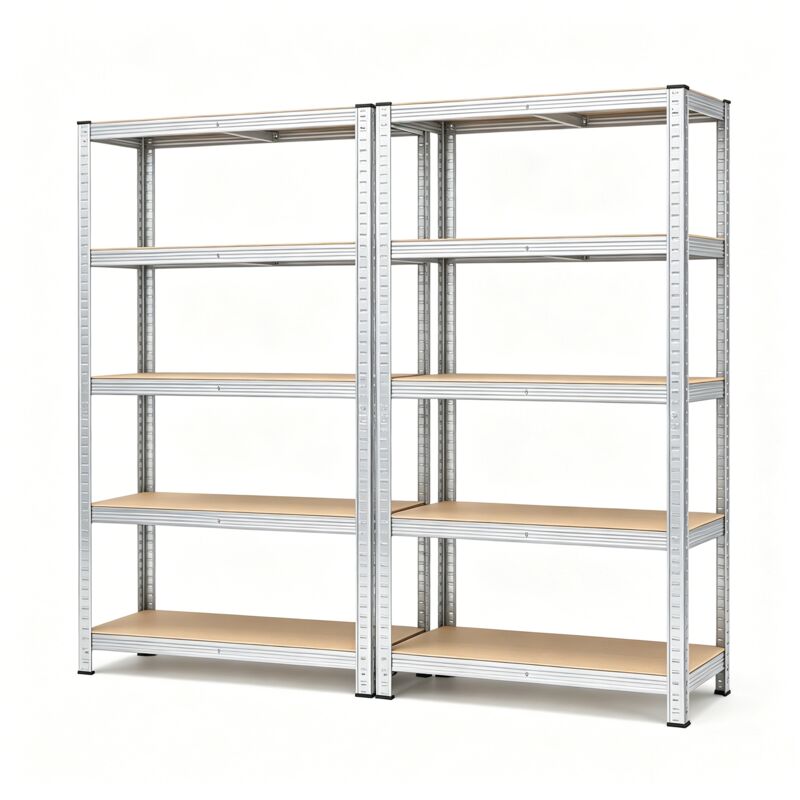 Songmics – Étagère de rangement réglable 5 niveaux – Lot de 2 – Métal