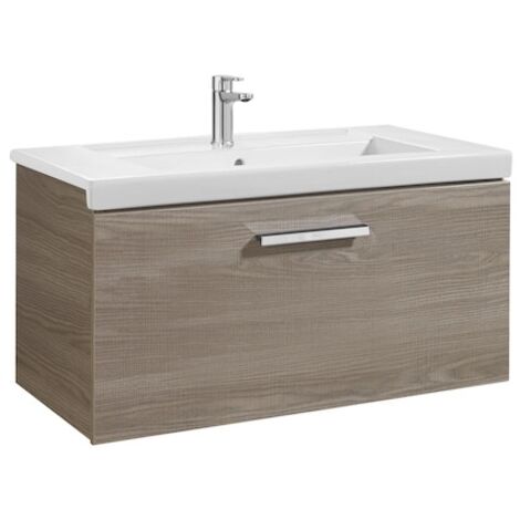 Unité Unik avec un tiroir + lavabo PRISMA - ROCA Couleur : Frêne - Dimensions : 800x460x450 mm - Position du lavabo : Centrale