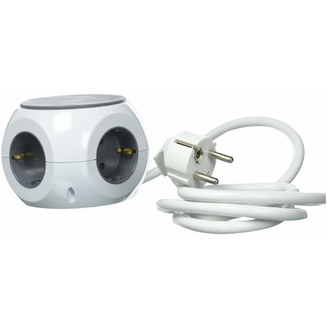 Unitec 30023 Presa Multipla, Bianco
