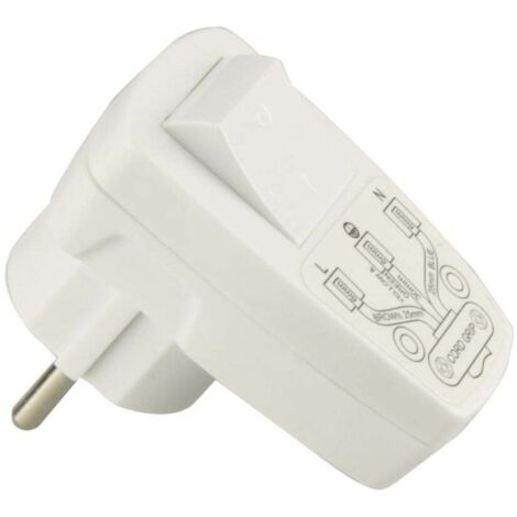 UNITEC 40544L Schuko-Stecker, PVC mit Ausschalter, weiß