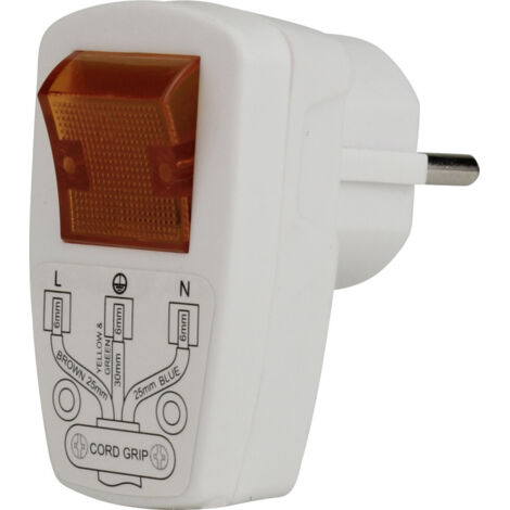 UNITEC 44084L Schuko-Stecker, PVC mit Ausschalter, beleuchtet, weiß