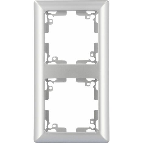 Unitec Abdeckrahmen 2-fach Genua silber Rahmen Blende