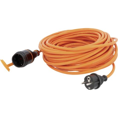 Unitec BQ-Verlängerungskabel Außen 20 Meter HO7BQ-F 3G1,5, orange, IP44 Elektrische Kabel & Leitungen