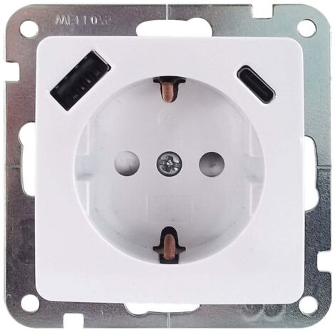 Unitec Steckdose mit USB A & C Monaco ultraweiß Elektrische Steckdosen & Buchsen