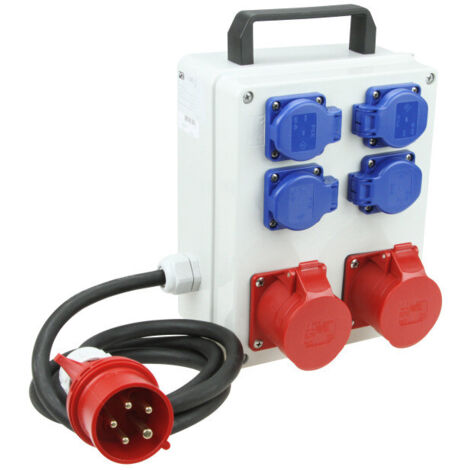 Unitec Stromverteiler MV mit 2x CEE Steckdosen & 4x Steckdosen 2 m CEE-Stecker