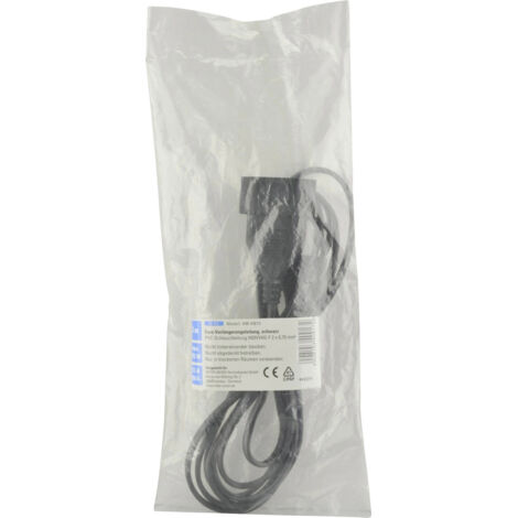 Unitec Verlängerungskabel Innen 3 Meter H03VVH2-F, 2x0,75, Flachstecker Verlängerungskabel