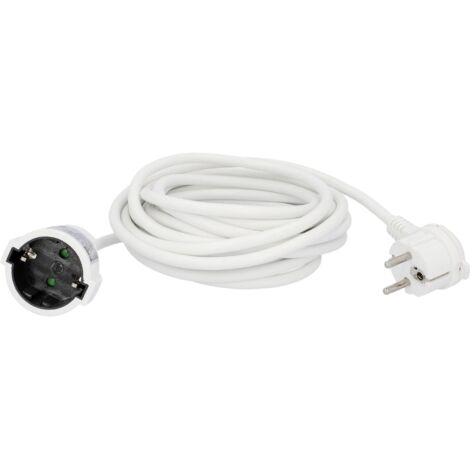 Unitec Verlängerungskabel Innen 5 Meter HO5VV-F 3G1,5, weiß, Flachstecker Verlängerungskabel