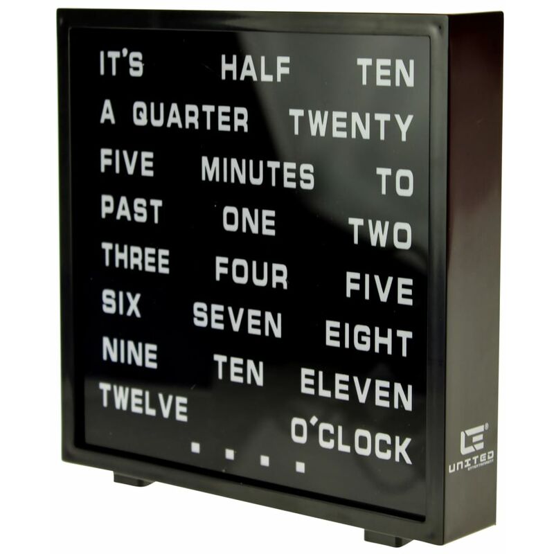 

Reloj de palabras en inglés LED 16,5x17 cm - Negro - United Entertainment