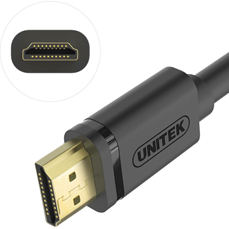 

Basic Y-C138M - Cable HDMI (2 m, licencia HDMI, Full HD, 2K, 4K, 3D y otros, Ethernet, ideal para PlayStation, Xbox, TV, PC), color negro - Unitek