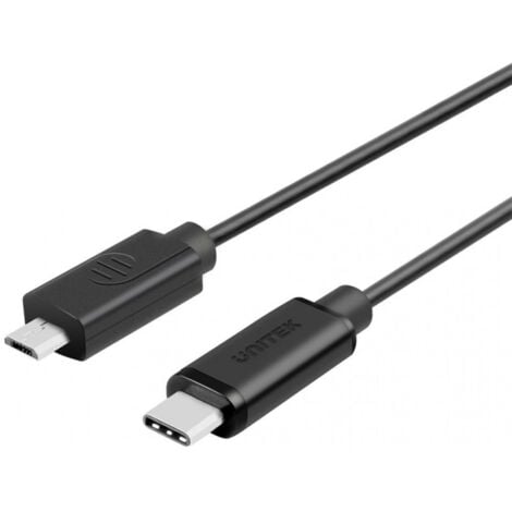 UNITEK Unitek Y-C473BK Câble USB 2.0 Type C vers Micro USB (Charge Rapide) 1 m Noir