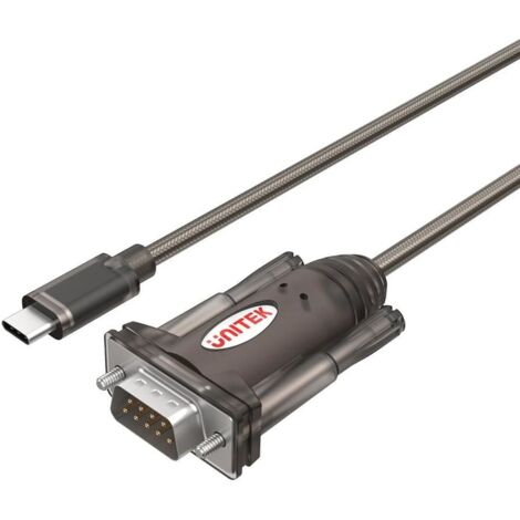 UNITEK Y-1105K - Conversor USB C a serie RS-232 (cable de 1,5 m, interfaz de serie HotPlug, compatible con Windows Server 2003, Server 2008, Linux), color negro