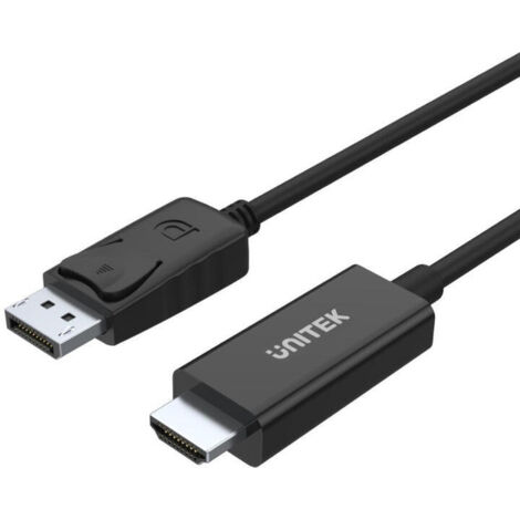 UNITEK Y-5118CA adaptador de cable de vídeo 1,8 m HDMI tipo A (Estándar) DisplayPort Negro