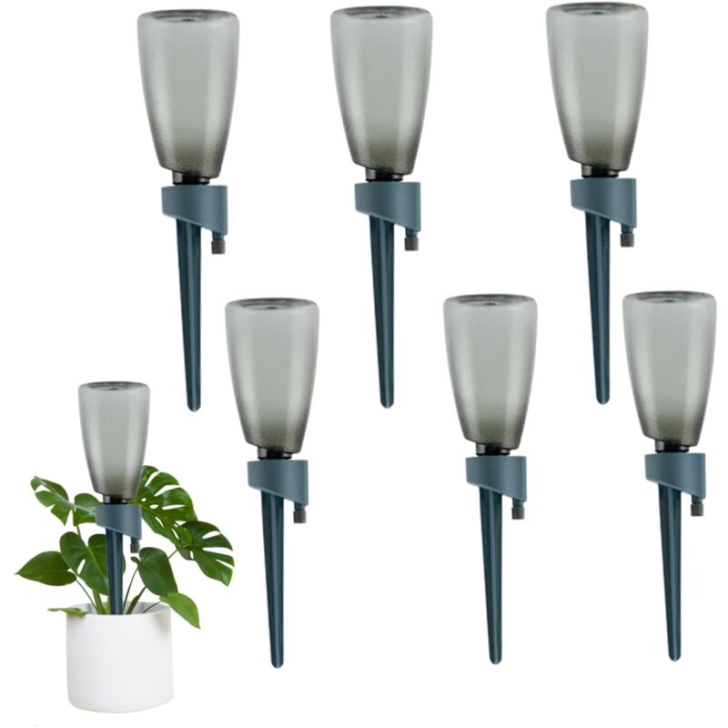Système d'arrosage automatique 6 pièces avec 6 abreuvoirs 500ml - Kit goutte à goutte avec vannes de contrôle - Idéal pour jardin, balcon, plantes