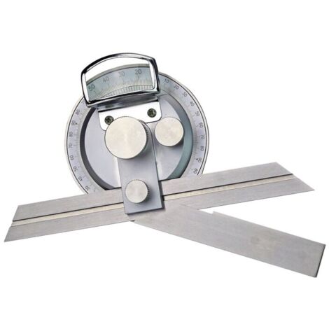 Univ.-Winkelmesser INOX matt. parallaxfreie Abl. mit Lupe und Feineinstellung 150 mm