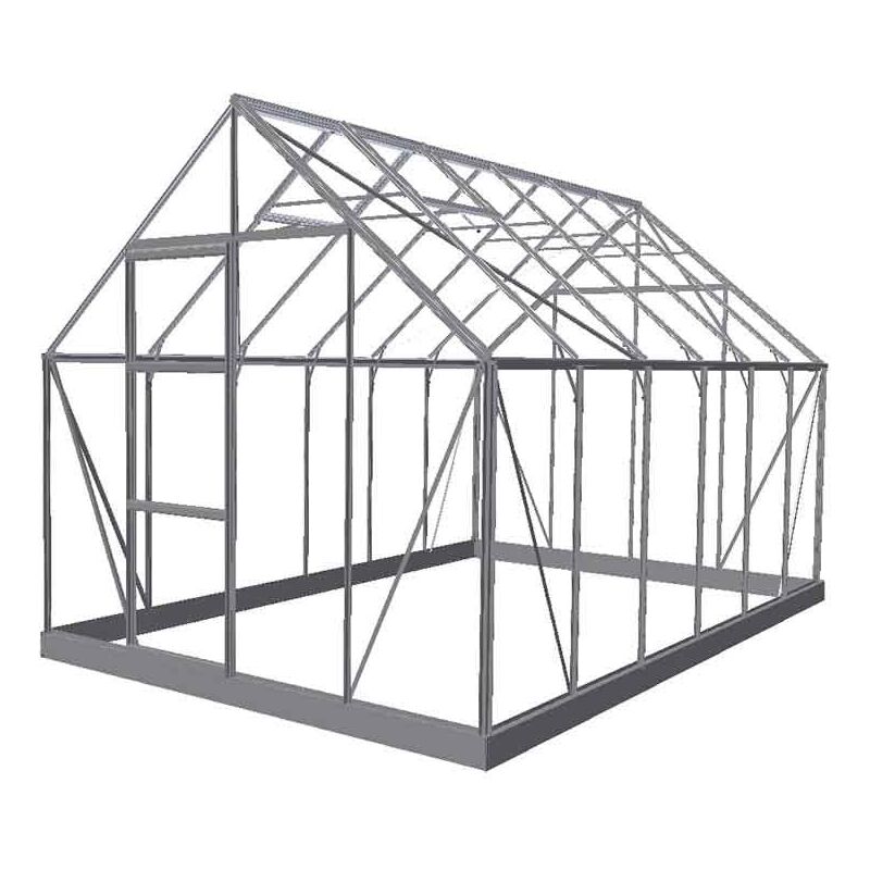 Serre de jardin Universal en verre horticole avec base 9.9m², Couleur Vert - Vert