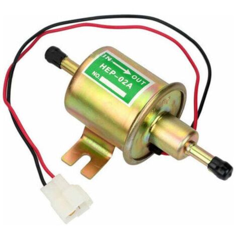 Universal 12V electric fuel pump for petrol and diesel, HEP-02A, low pressure, OEM, for most cars, carburetors, motorcycles and ATVs