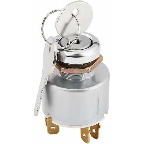 AMIRROR SMART UG Universal 12V Motor Start Schalter Auto Auto Zündung Control Schalter 3 Position On Start Zündung Schalter mit Schlüssel (silber 1 stücke)