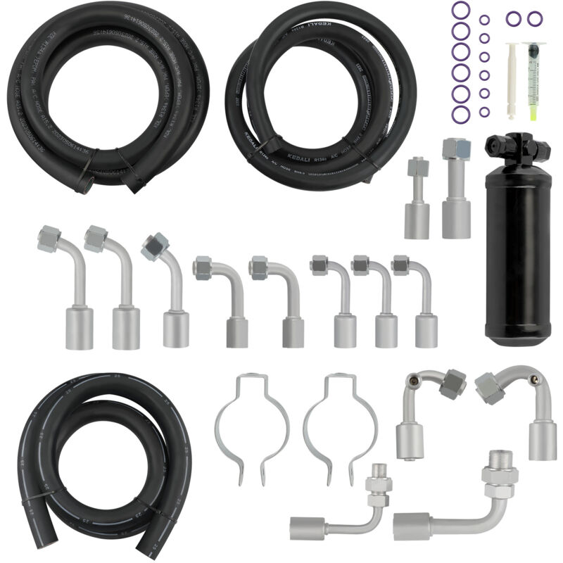 Maxpeedingrods - Universal 134a Air Conditioning Extended Length a/c Hose Kit w/ Fittings Neuf