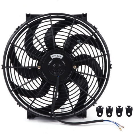 Universal 14-inch Electric Radiator Cooling Fan Mounting Kit, 12V 90W Slim Fan, Push Pull