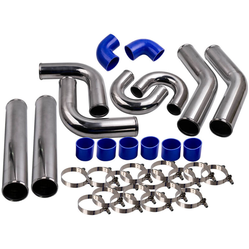 Maxpeedingrods - 3' 76MM tuyau tuyauterie universal aluminum intercooler turbo piping pipe kit