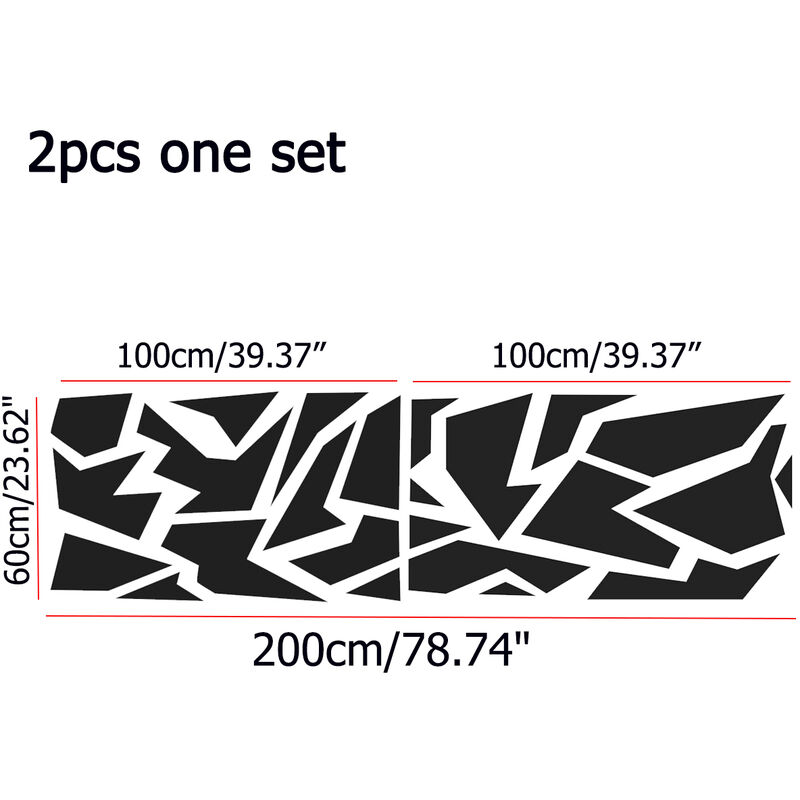 Image of Universal 60cm x 200cm Auto Car Side Body Stickers Decalcomanie Vinile Grafica Decor (Nero) ZebraA
