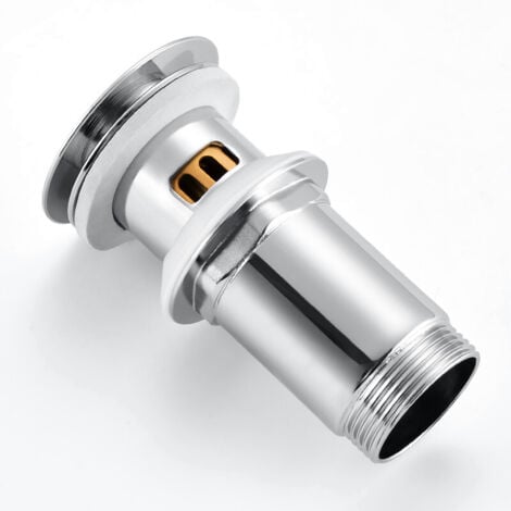 LONHEO Universal Ablaufgarnitur Edelstahl Pop-Up Ventil 1 1/4 Zoll mit Überlauf Abflussgarnitur für Waschtisch/Waschbecken, Chrom