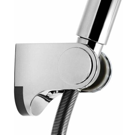 Universal Adjustable Fixed Mounted Shower Head Holder Bathroom Wall Connector Chrome ABS HSZJ001